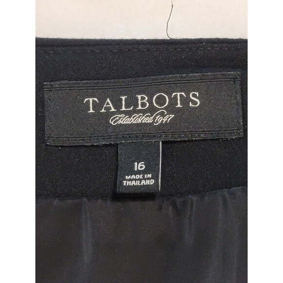 Talbots Black Wool A-Line Skirt Lined sz 16 - Picture 6 of 8